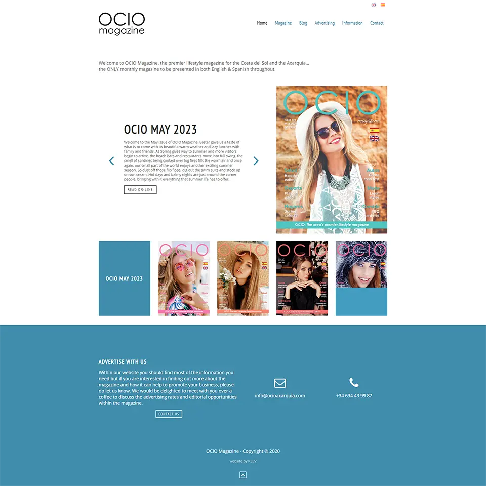Portfolio Ocio Magazine Website Nerja Costa del Sol