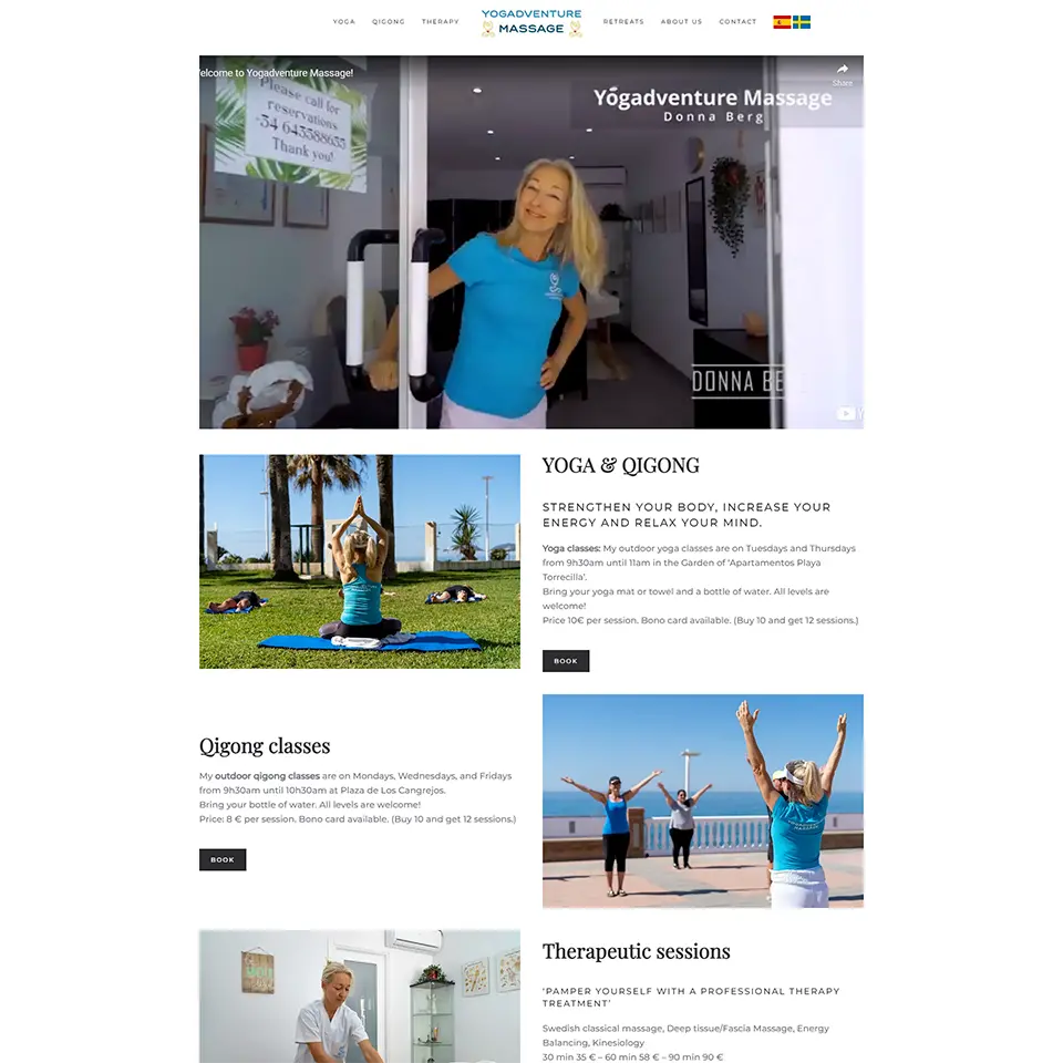 Portfolio Yogadventure Website Nerja Costa del Sol